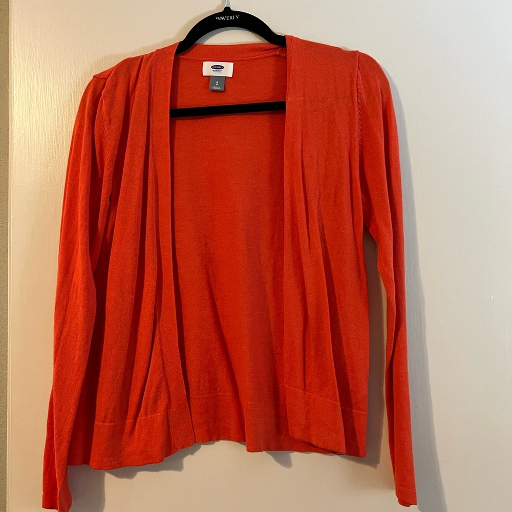 Small orange old navy cardigan